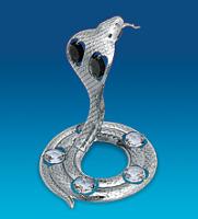 Змея фигурка, посеребр. с цв.кр.  AR-95/J_7800768