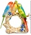 XA-267 Фигура ''Три попугая'' цветные фарфор 103750_7802423
